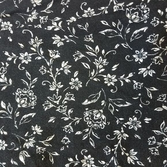 Vtg 1990s Fashion Bug Black Ditsy Floral Print Button Front Laced Shirt Dress 14 - Picture 5 of 7